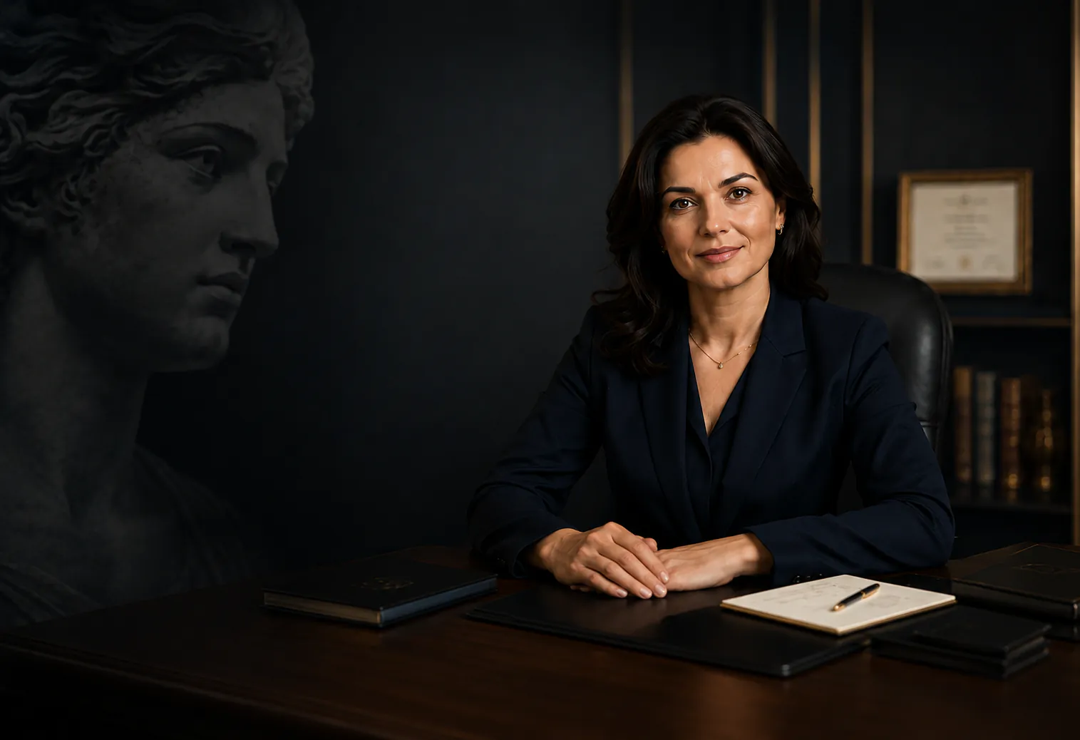 Nataliia Romanenko, private notary, in her office