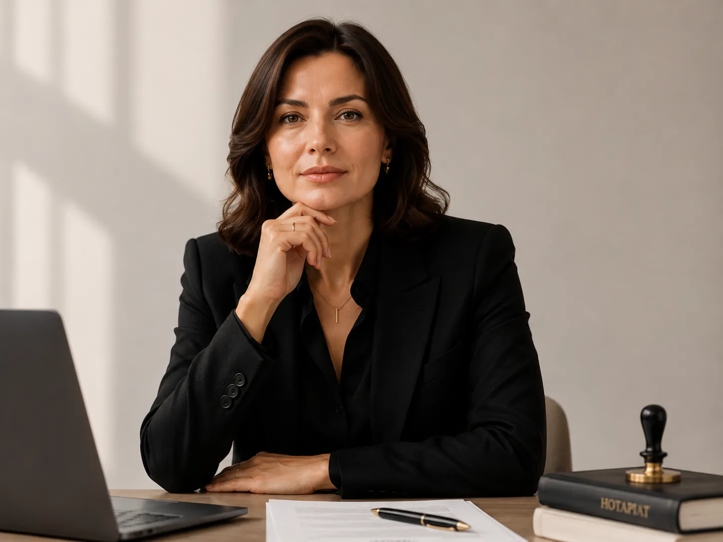 Sofiia Hnatiuk at her desk